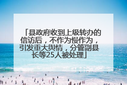 县政府收到上级转办的信访后，不作为慢作为，引发重大舆情，分管副县长等25人被处理