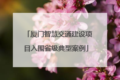 厦门智慧交通建设项目入围省级典型案例