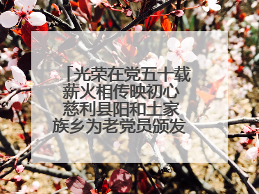 光荣在党五十载 薪火相传映初心 慈利县阳和土家族乡为老党员颁发“光荣在党50年”纪念章