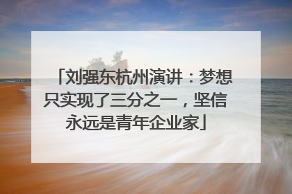 刘强东杭州演讲：梦想只实现了三分之一，坚信永远是青年企业家