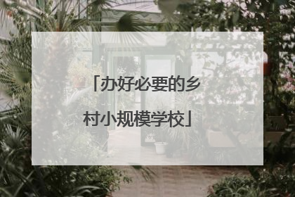 办好必要的乡村小规模学校