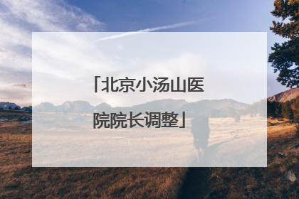 北京小汤山医院院长调整