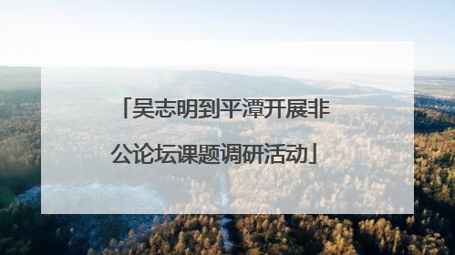 吴志明到平潭开展非公论坛课题调研活动