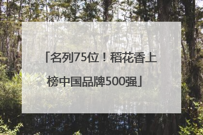 名列75位！稻花香上榜中国品牌500强