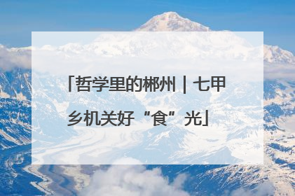 哲学里的郴州｜七甲乡机关好“食”光