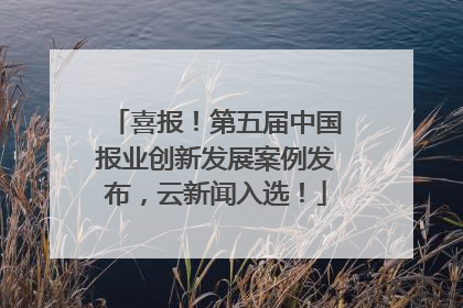 喜报！第五届中国报业创新发展案例发布，云新闻入选！