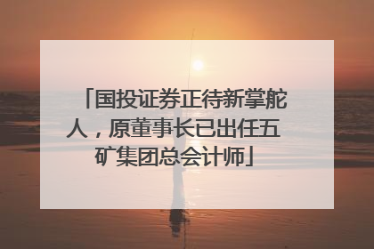 国投证券正待新掌舵人，原董事长已出任五矿集团总会计师