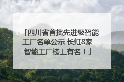 四川省首批先进级智能工厂名单公示 长虹8家智能工厂榜上有名！