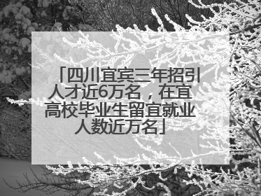 四川宜宾三年招引人才近6万名，在宜高校毕业生留宜就业人数近万名