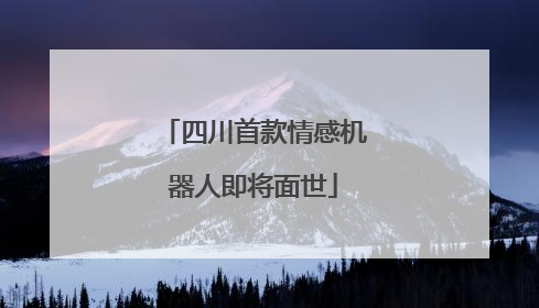 四川首款情感机器人即将面世