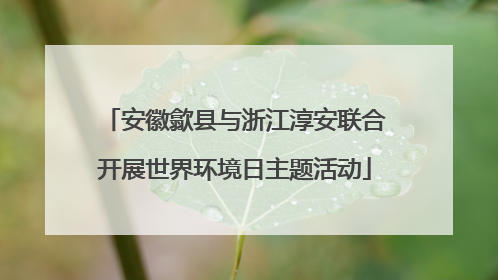 安徽歙县与浙江淳安联合开展世界环境日主题活动