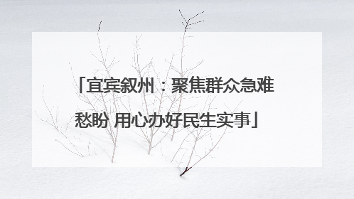宜宾叙州：聚焦群众急难愁盼 用心办好民生实事