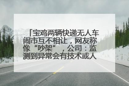 宝鸡两辆快递无人车闹市互不相让，网友称像“吵架”，公司：监测到异常会有技术或人为干预处置