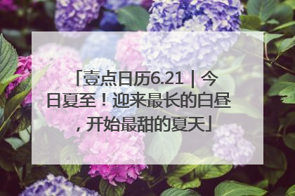 壹点日历6.21｜今日夏至！迎来最长的白昼，开始最甜的夏天