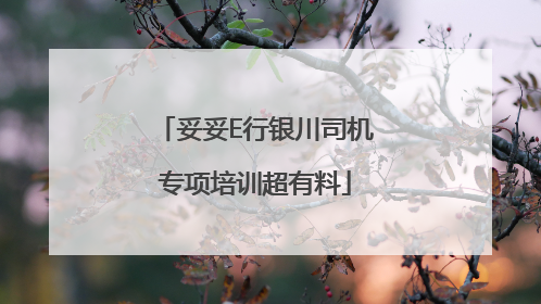 妥妥E行银川司机专项培训超有料