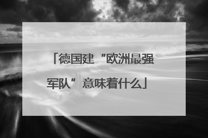 德国建“欧洲最强军队”意味着什么
