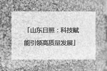 山东日照：科技赋能引领高质量发展
