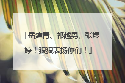 岳建青、祁越男、张煜婷！狠狠表扬你们！