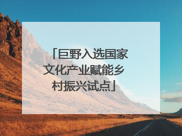 巨野入选国家文化产业赋能乡村振兴试点