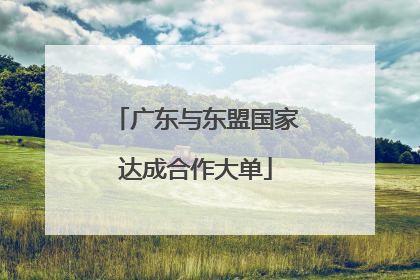 广东与东盟国家达成合作大单