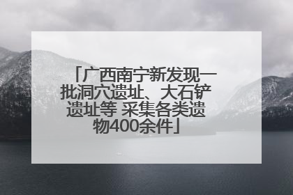广西南宁新发现一批洞穴遗址、大石铲遗址等 采集各类遗物400余件