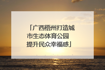 广西梧州打造城市生态体育公园 提升民众幸福感