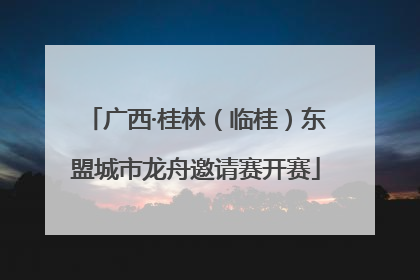 广西·桂林（临桂）东盟城市龙舟邀请赛开赛