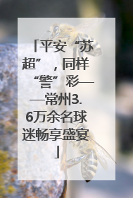 平安“苏超”，同样“警”彩——常州3.6万余名球迷畅享盛宴