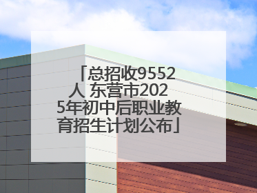 总招收9552人 东营市2025年初中后职业教育招生计划公布