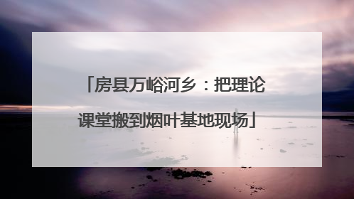房县万峪河乡：把理论课堂搬到烟叶基地现场