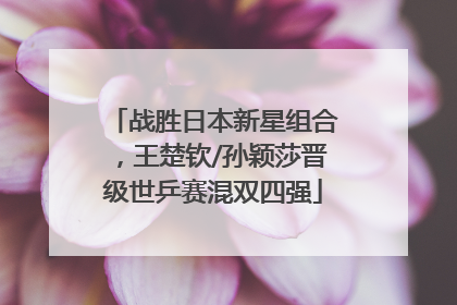 战胜日本新星组合，王楚钦/孙颖莎晋级世乒赛混双四强