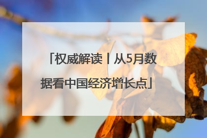 权威解读丨从5月数据看中国经济增长点