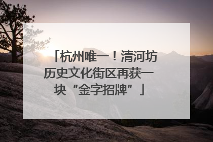 杭州唯一！清河坊历史文化街区再获一块“金字招牌”