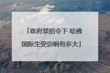 政府禁招令下 哈佛国际生受影响有多大