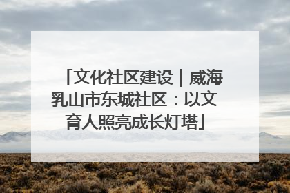 文化社区建设｜威海乳山市东城社区：以文育人照亮成长灯塔