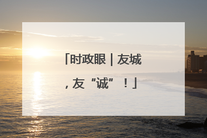 时政眼｜友城，友“诚”！