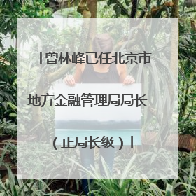曾林峰已任北京市地方金融管理局局长（正局长级）