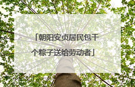 朝阳安贞居民包千个粽子送给劳动者