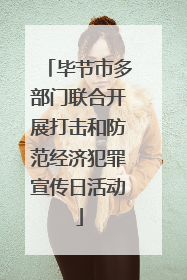 毕节市多部门联合开展打击和防范经济犯罪宣传日活动