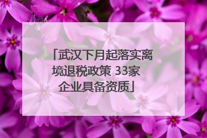 武汉下月起落实离境退税政策 33家企业具备资质
