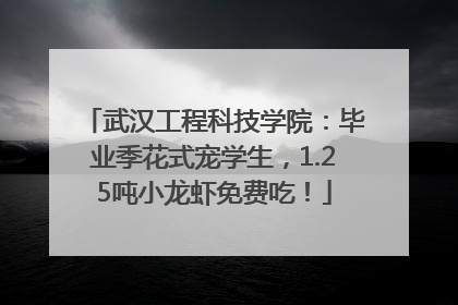 武汉工程科技学院：毕业季花式宠学生，1.25吨小龙虾免费吃！