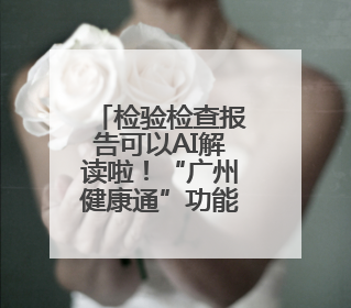 检验检查报告可以AI解读啦！“广州健康通”功能上新