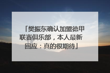 樊振东确认加盟德甲联赛俱乐部，本人最新回应：真的很期待
