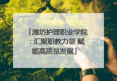 潍坊护理职业学院：汇聚职教力量 赋能高质量发展