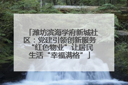 潍坊滨海学府新城社区：党建引领创新服务 “红色物业”让居民生活“幸福满格”