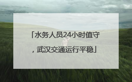 水务人员24小时值守，武汉交通运行平稳