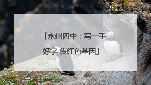 永州四中：写一手好字 传红色基因