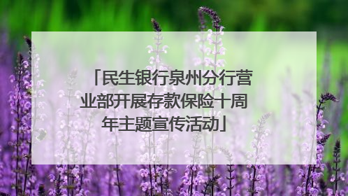 民生银行泉州分行营业部开展存款保险十周年主题宣传活动