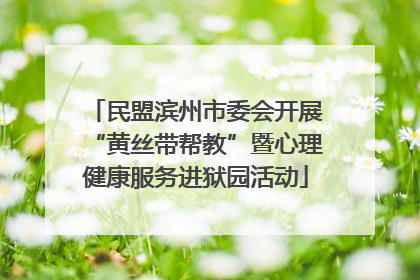 民盟滨州市委会开展“黄丝带帮教”暨心理健康服务进狱园活动