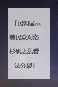 民调显示美民众对洛杉矶之乱看法分裂